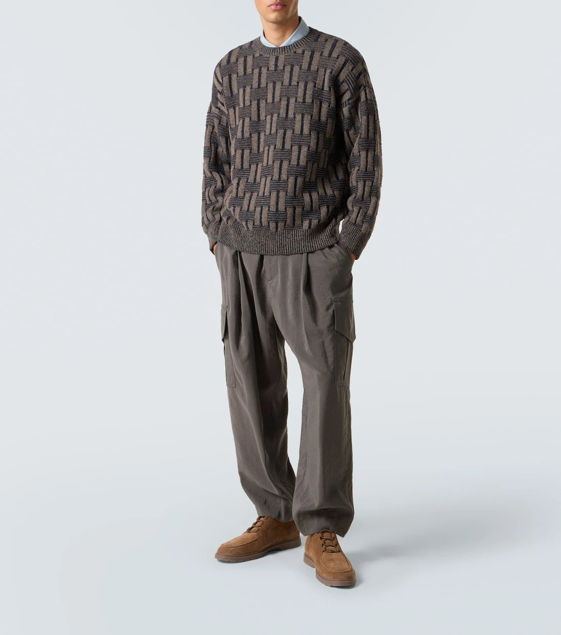 Giorgio Armani - Basketweave-knit camel hair sweater