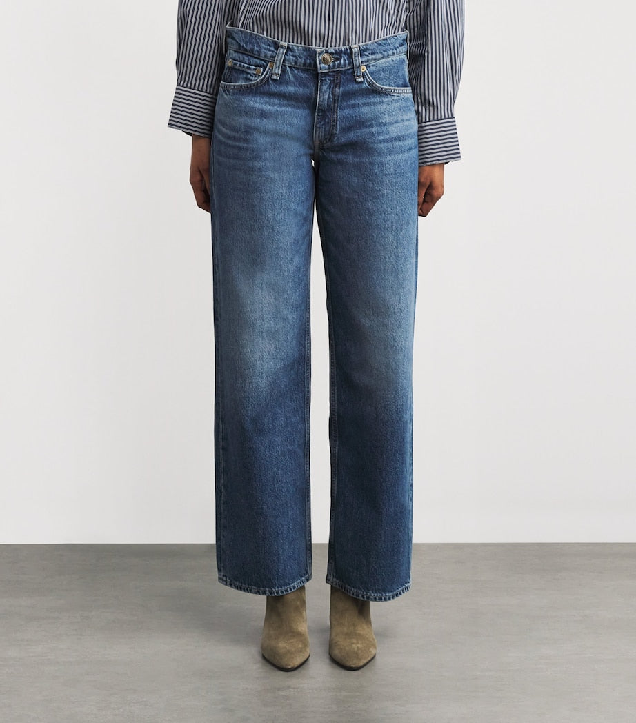 Rag & Bone Blue Saige Straight Jeans