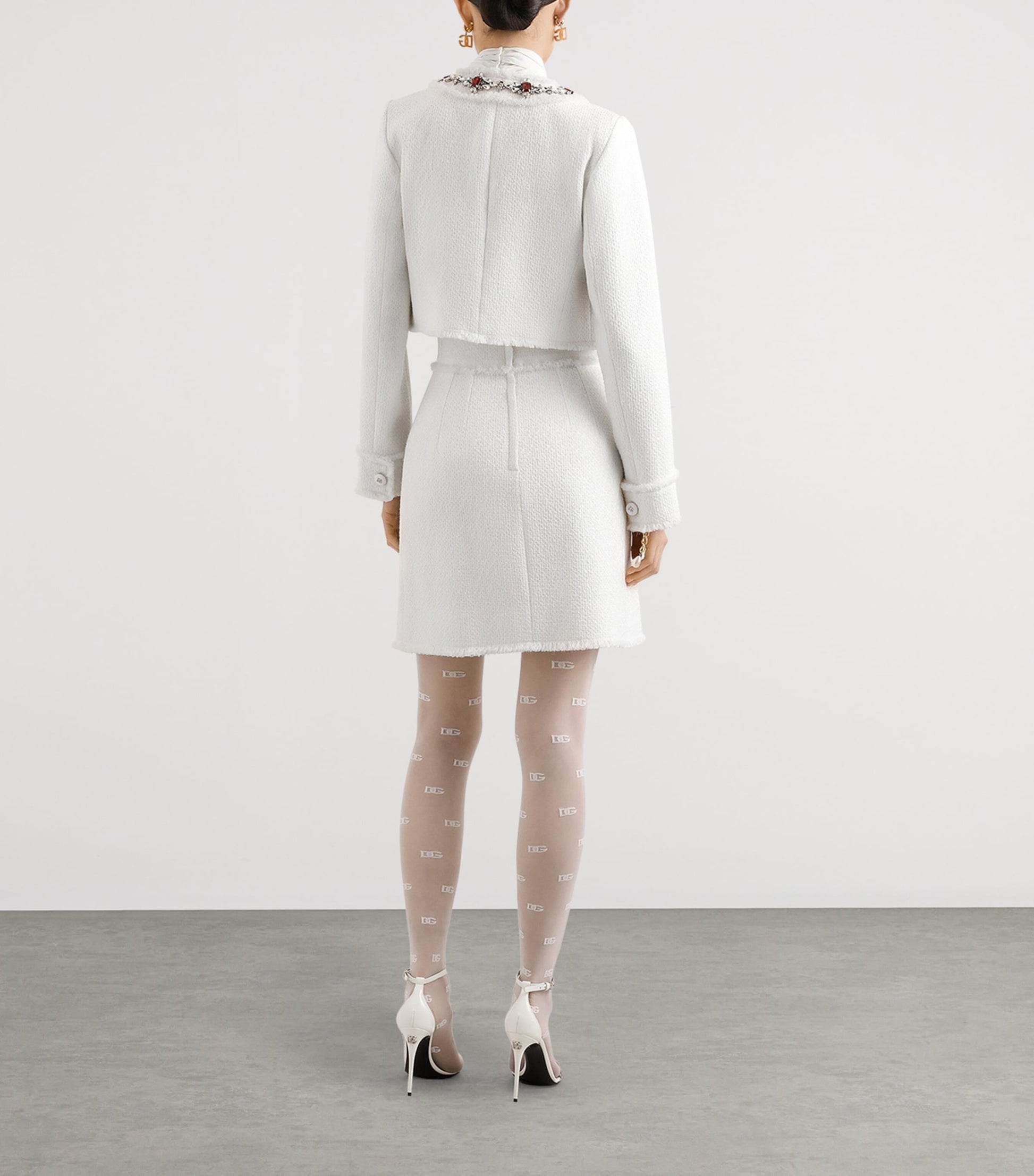 Dolce & Gabbana Multi Tweed Embellished Jacket