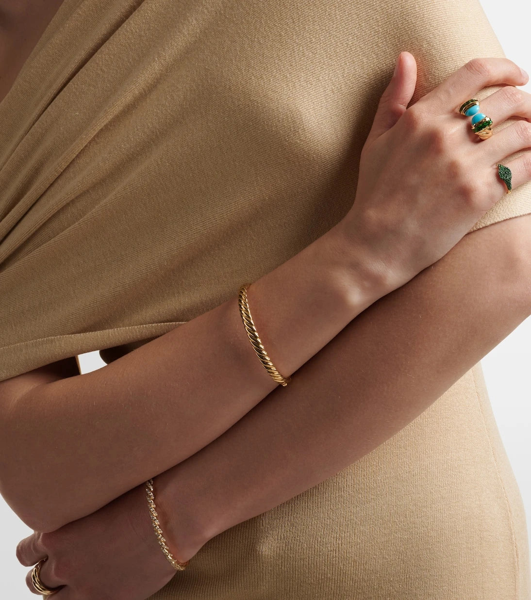 David Yurman - Sculpted Cable 18kt gold bangle