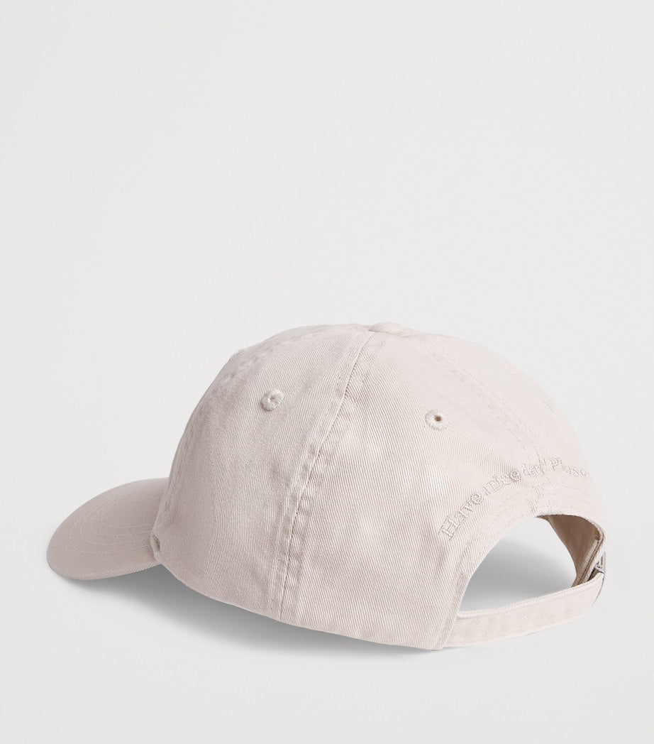 Beige Organic Canvas Baseball Cap