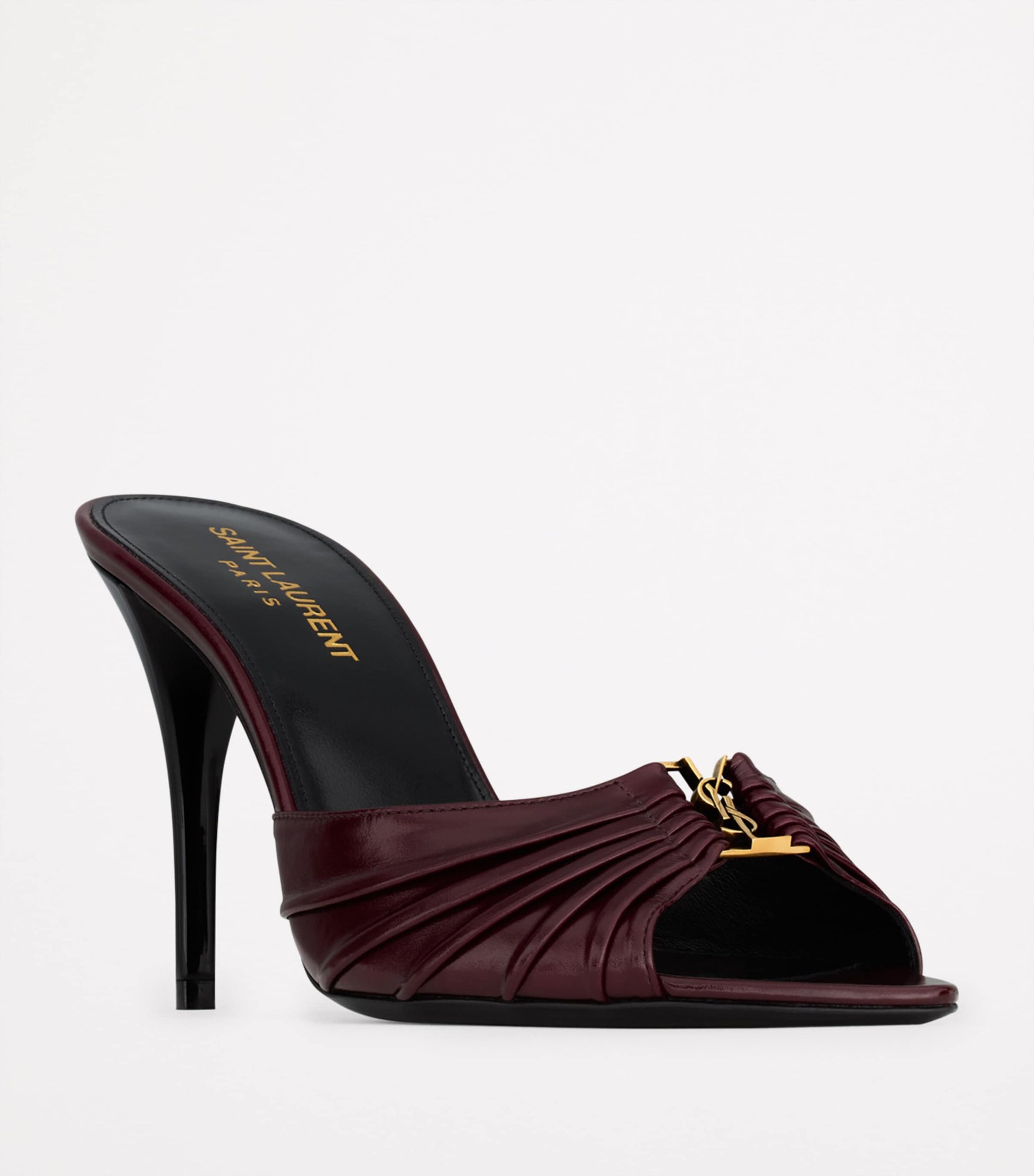 Saint Laurent Pink Leather Babylone Mules 90