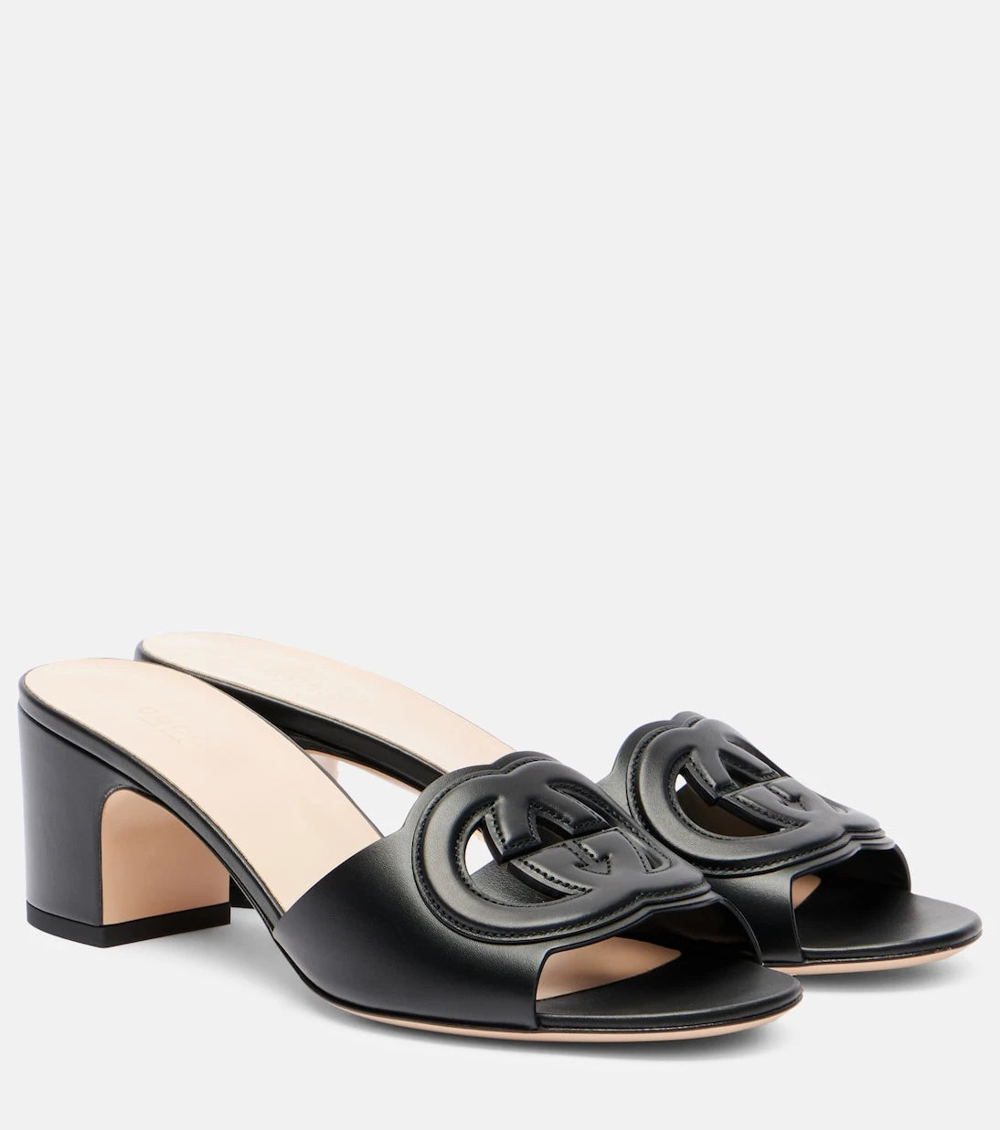 Gucci - Interlocking G leather mules