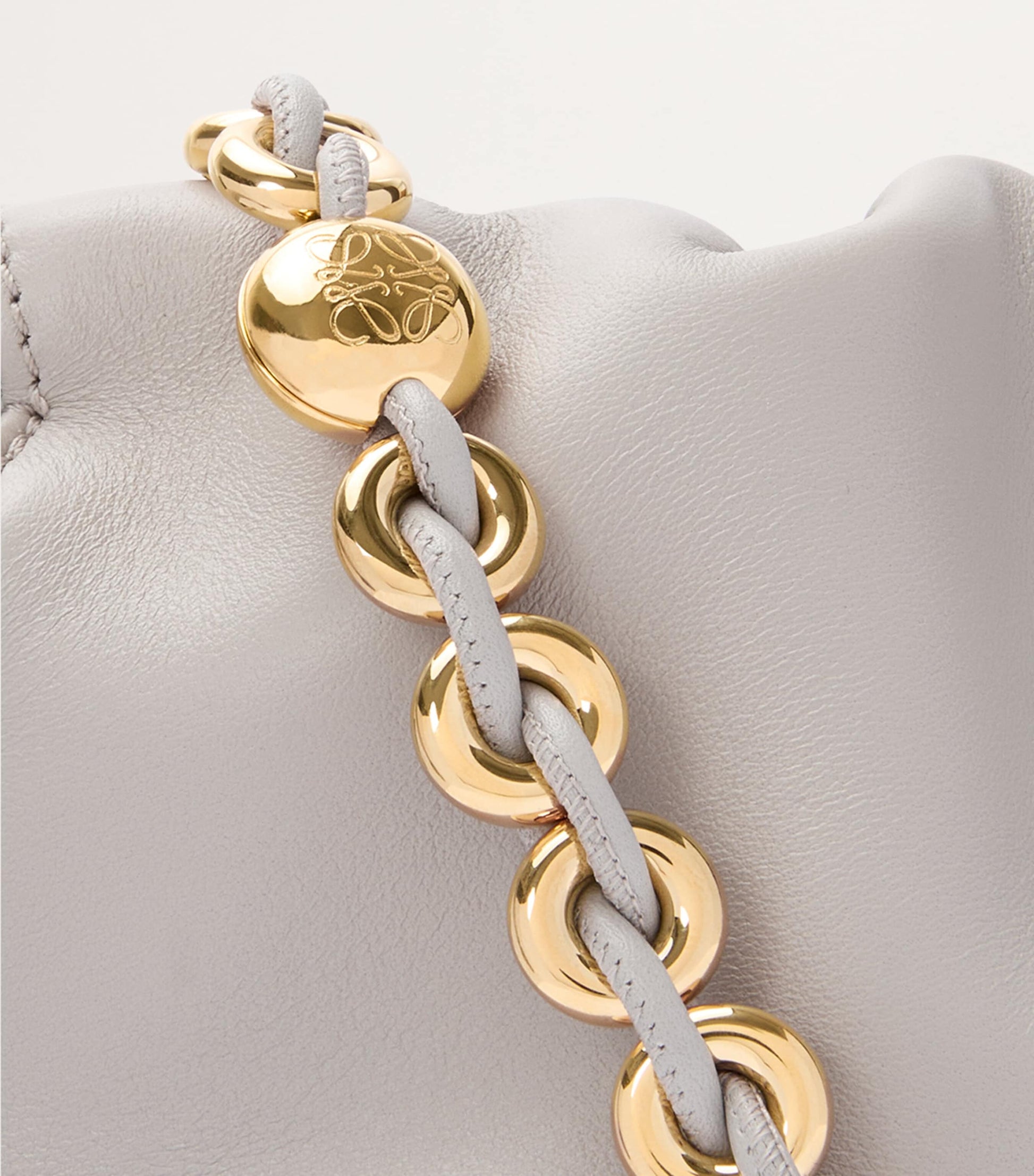 LOEWE Grey Medium Leather Flamenco Shoulder Bag