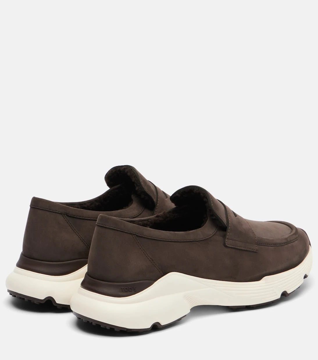 Tod's - Shearling-lined leather slip-on shoes