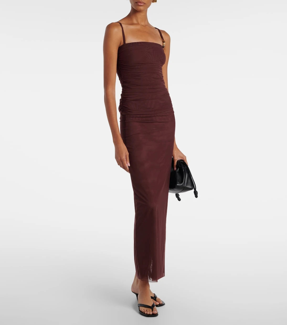 SIR - High-rise jersey midi skirt