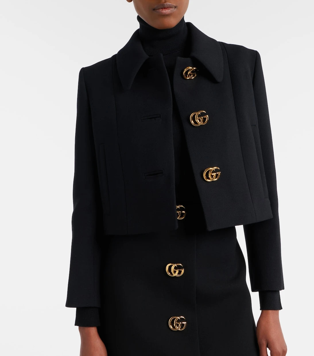 Gucci - Çift G kısa kesim yün krep ceket