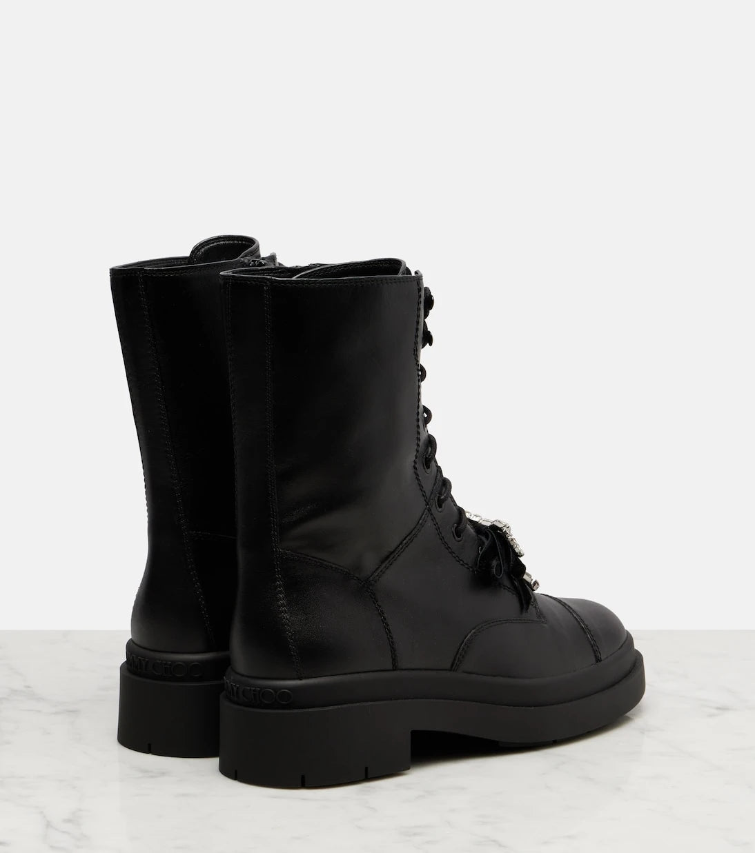 Jimmy Choo - Averi bow-detail leather lace-up boots