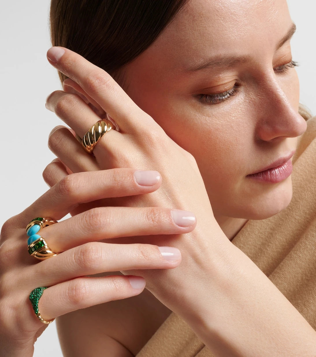 David Yurman - خاتم بتصميم الكابل المنحوت من الذهب عيار 18 قيراطًا