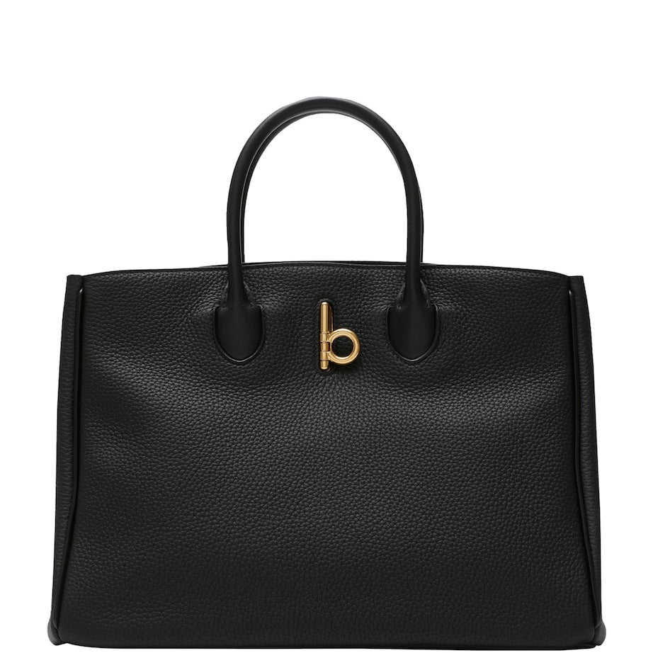 Burberry Black Small Calf Leather Rocking Horse Tote Bag