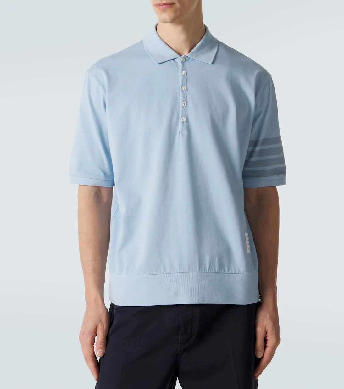Thom Browne - 4-Bar cotton jersey polo shirt