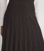 STAUD Brown Ribbed Lena Midi Skirt