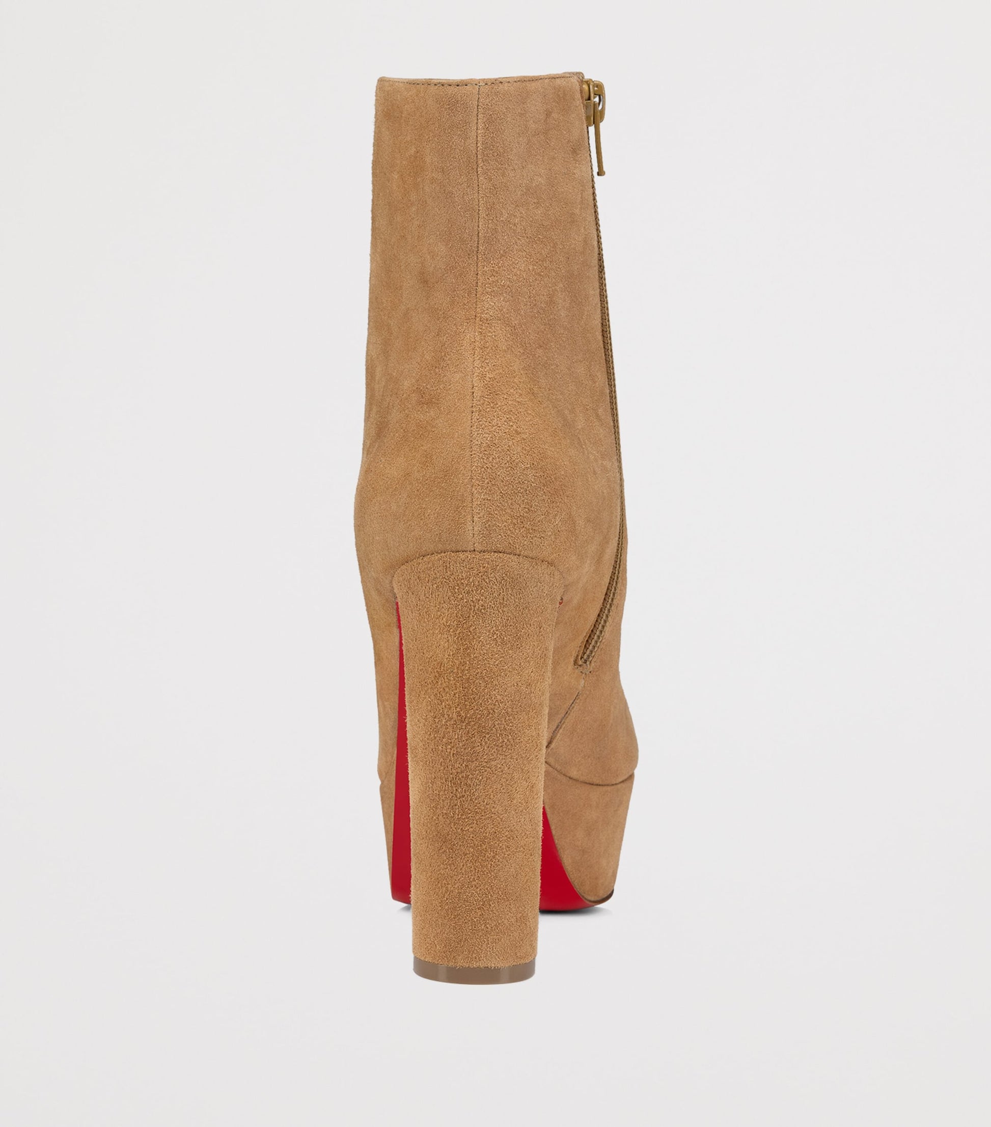 Christian Louboutin Red Loo Booty Suede Platform Boots 130