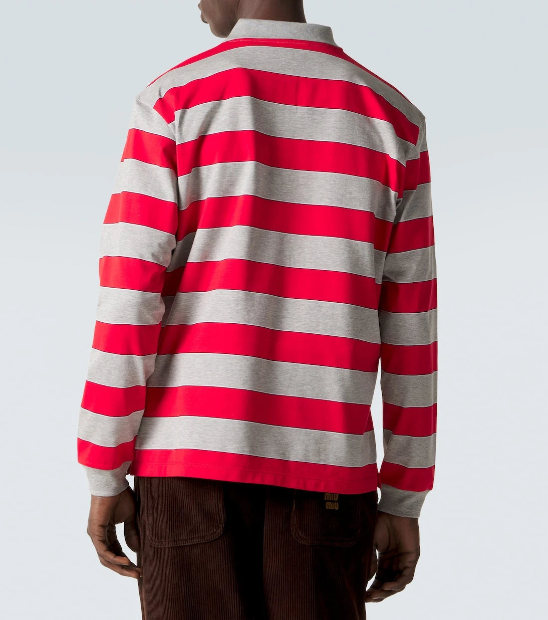 Miu Miu - Striped cotton jersey polo shirt