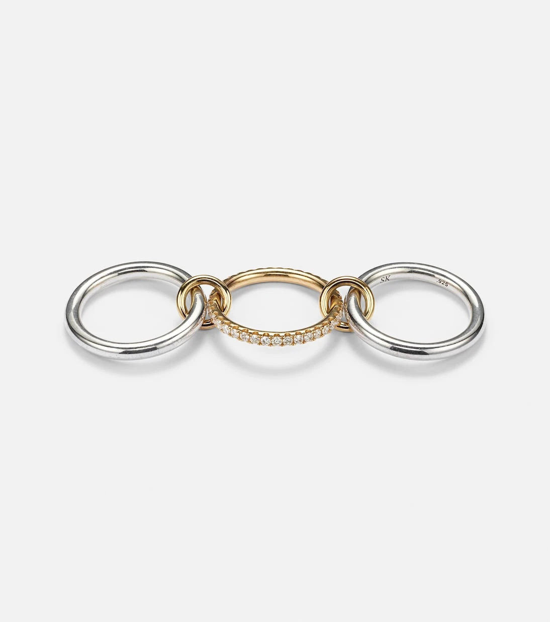 Spinelli Kilcollin - Libra sterling silver and 18kt gold ring with diamonds