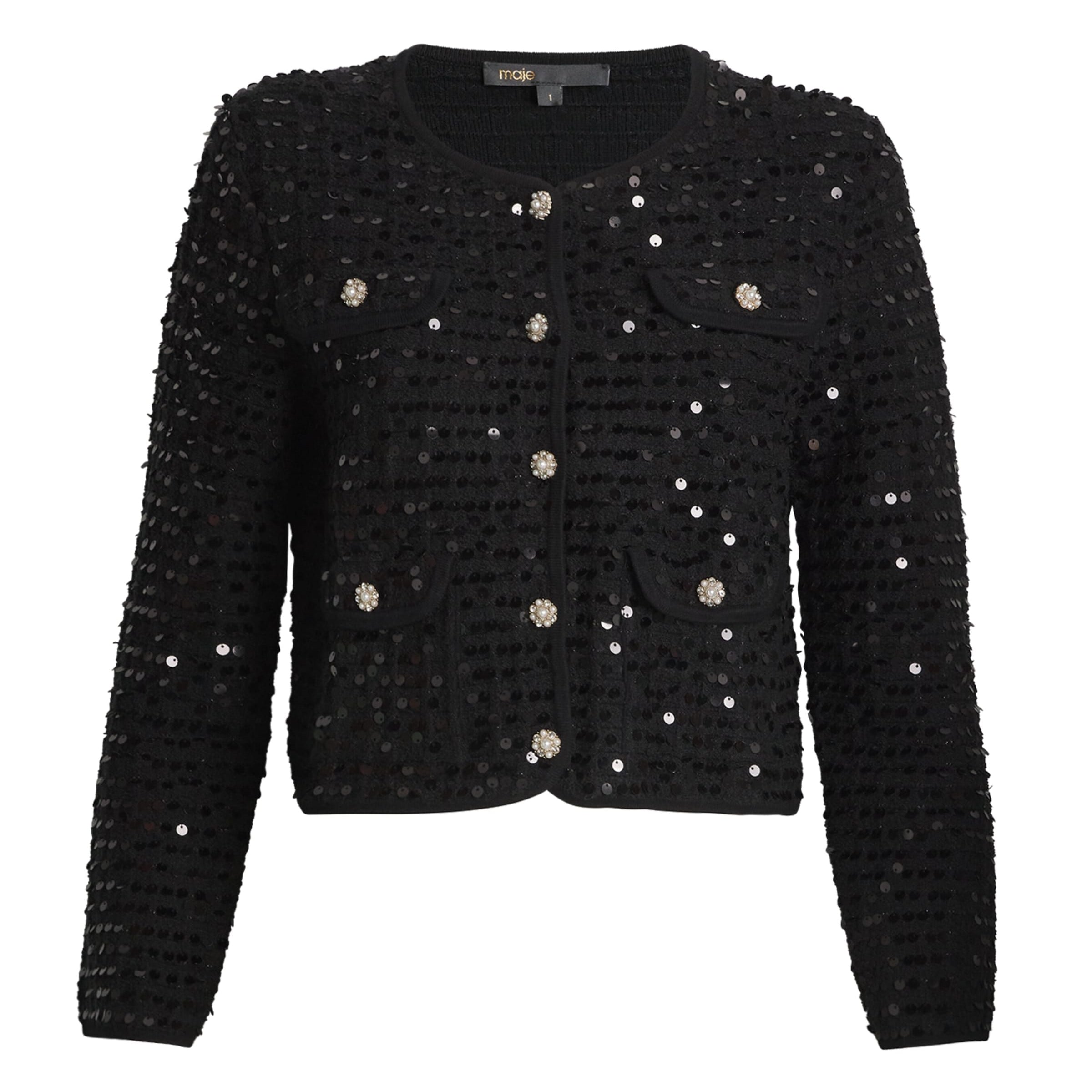 Sequinned Cardigan BLACK