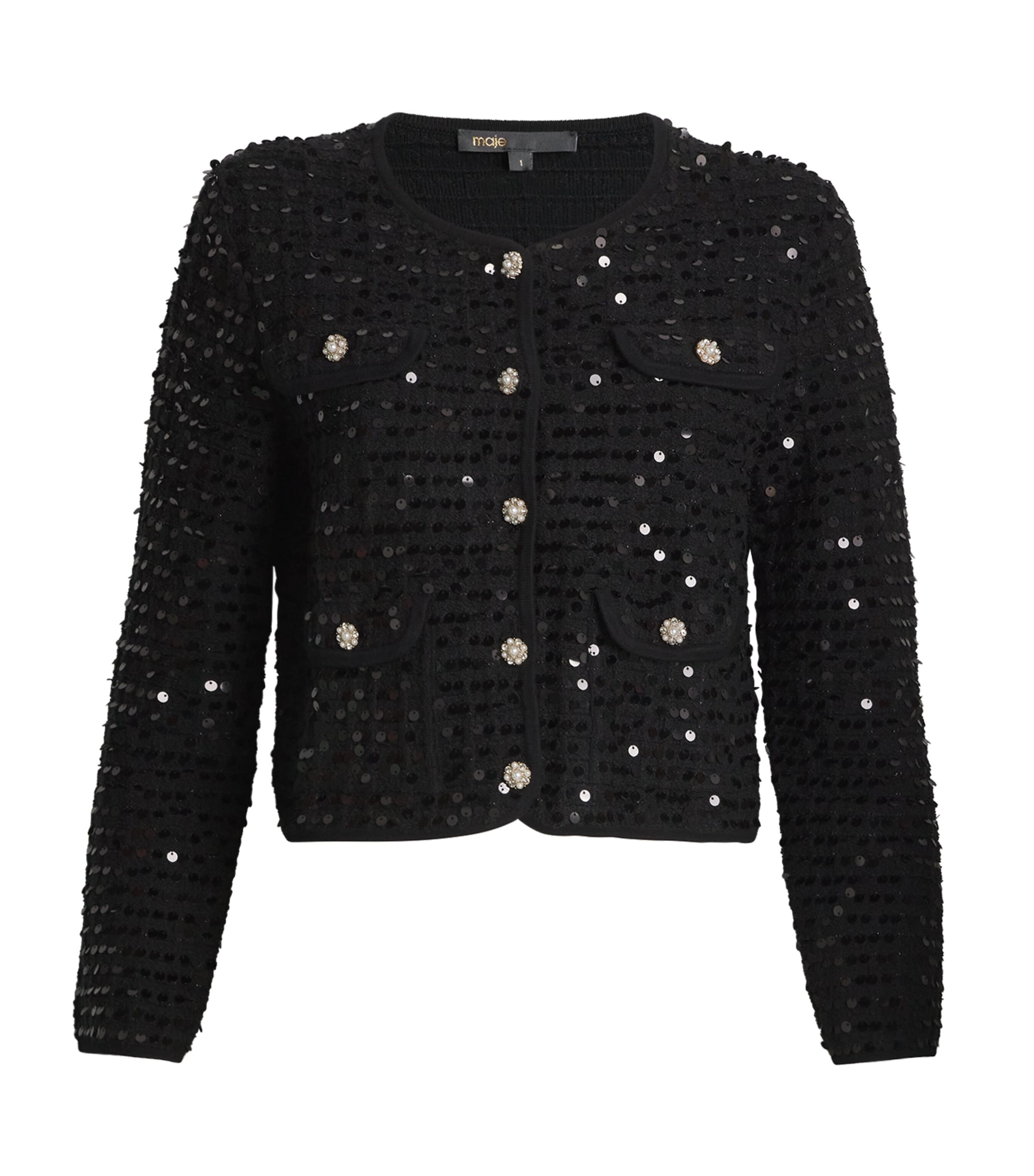 Sequinned Cardigan BLACK