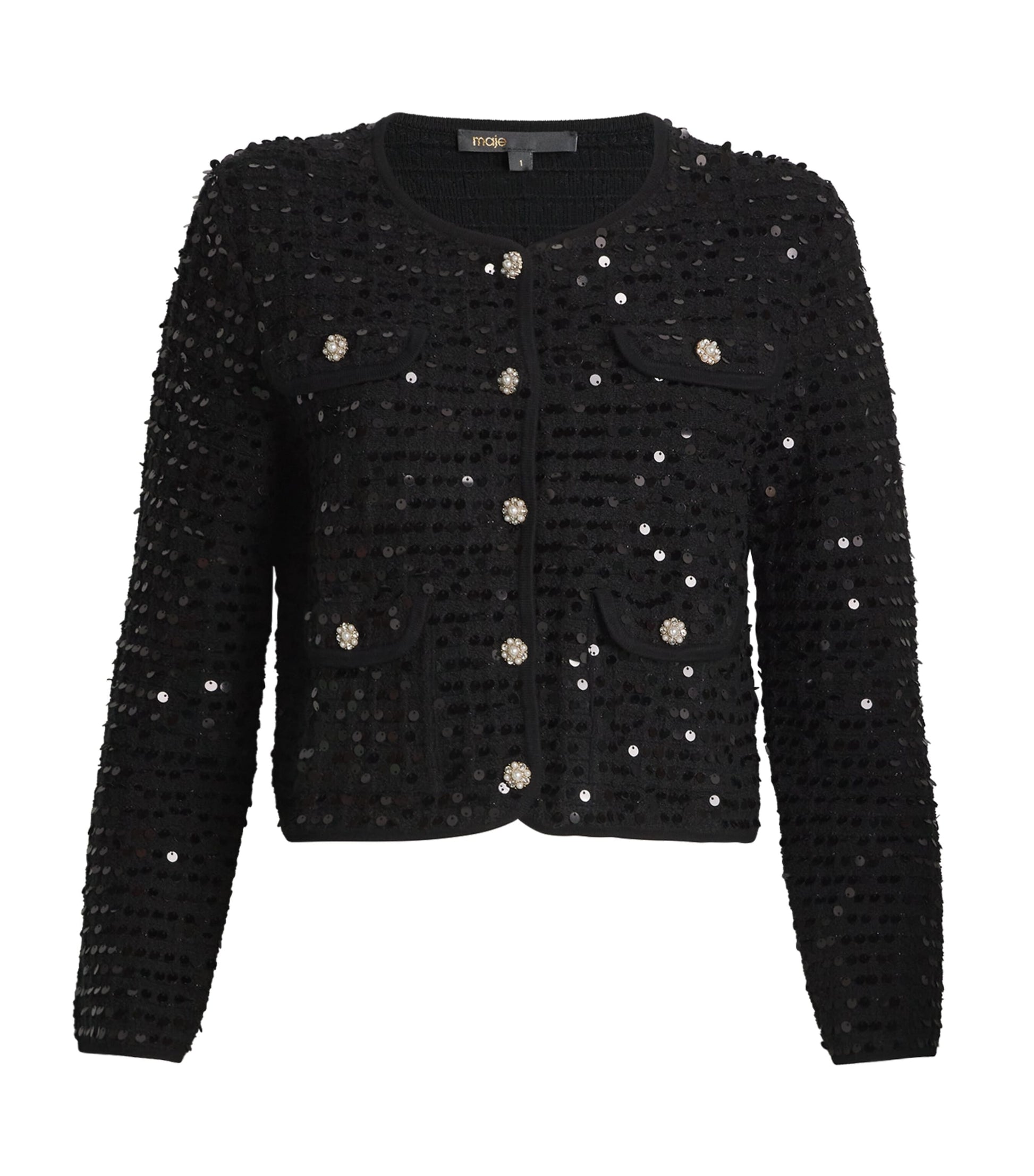 Sequinned Cardigan BLACK