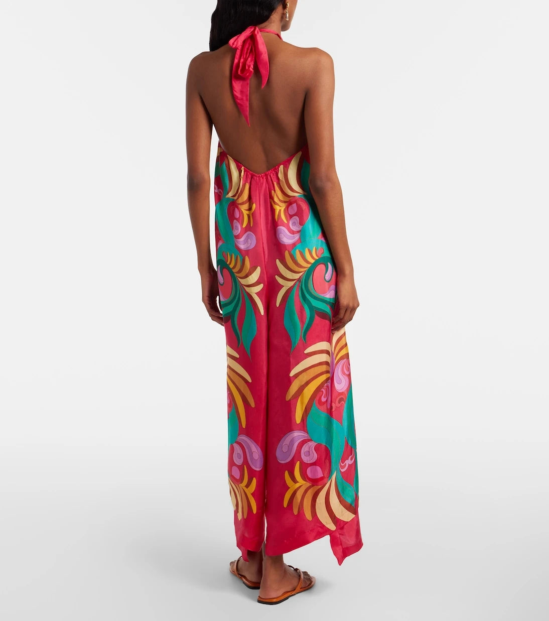 Farm Rio - Banana Queen printed halterneck jumpsuit