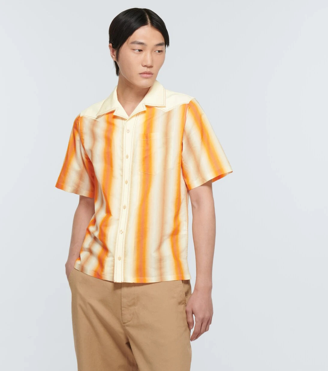 Wales Bonner - Sunrise striped bowling shirt