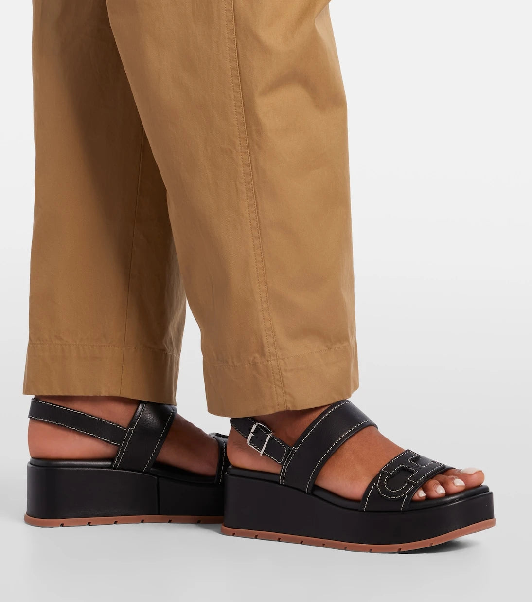 Hogan - H703 leather platform sandals