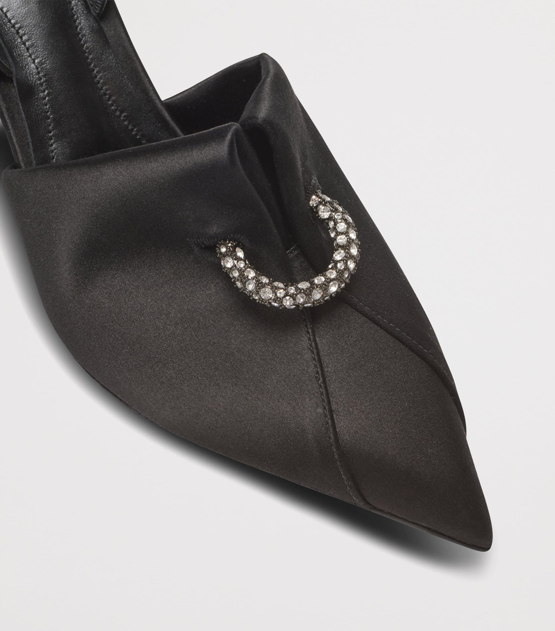 Balmain Satin Pierced Slingback Heeled Mules 75