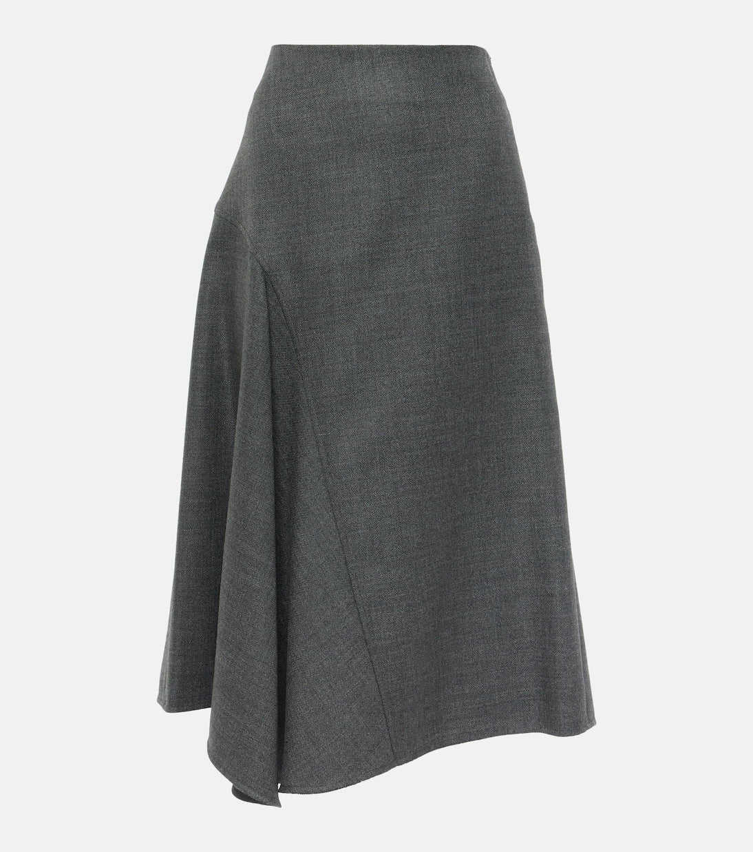Brunello Cucinelli - Asymmetric virgin wool midi skirt