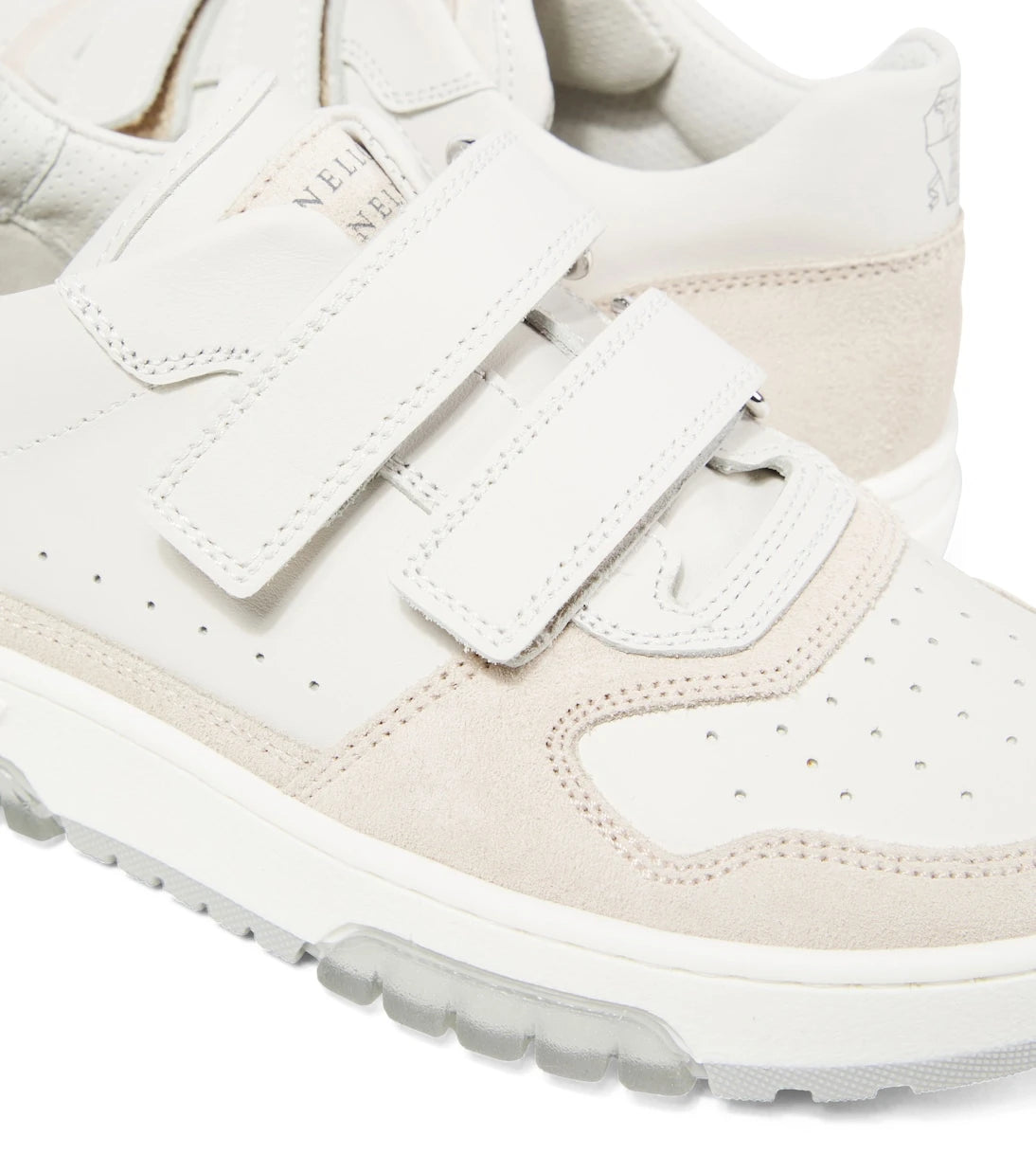 Brunello Cucinelli Kids - أحذية رياضية جلدية مُزيّنة بالشمواه
