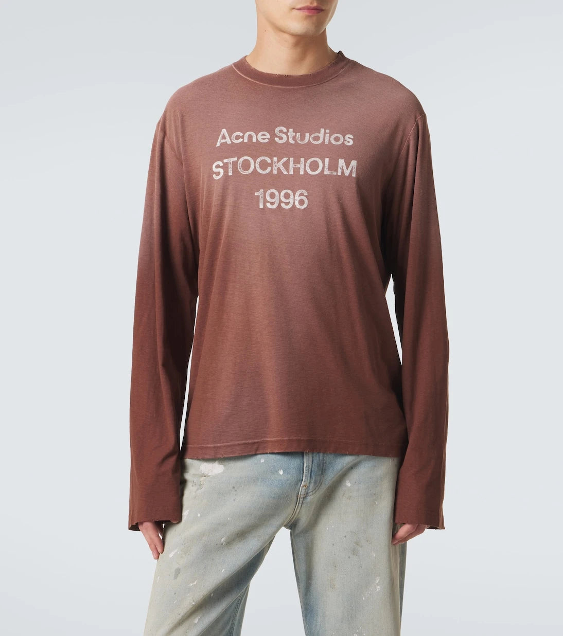 Acne Studios - تي شيرت من القطن والقنب بشعار العلامة
