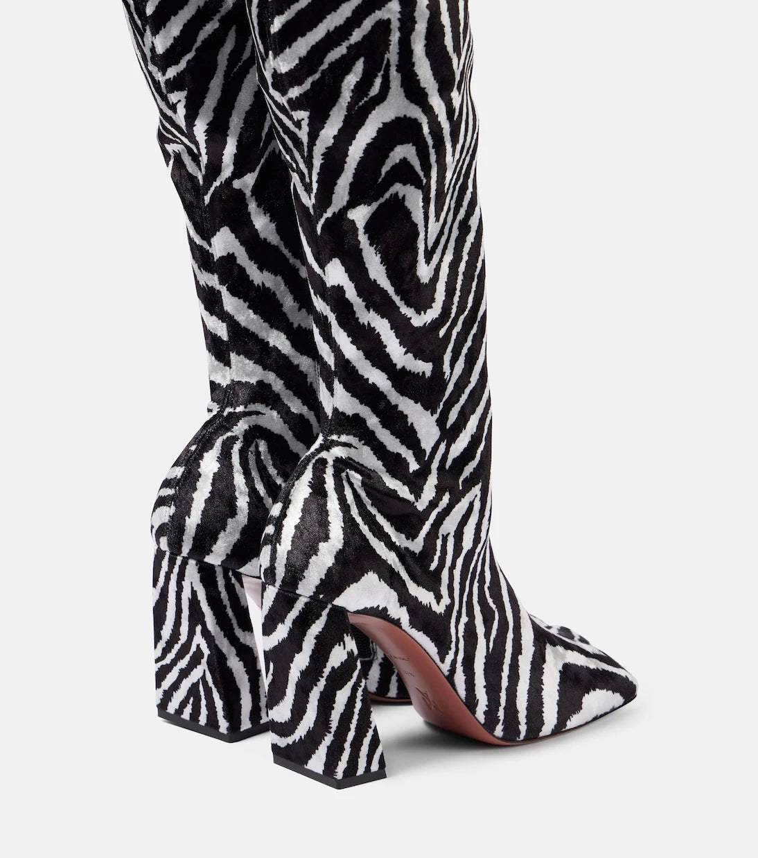 Amina Muaddi - Marine Stretch 95 velvet knee-high boots