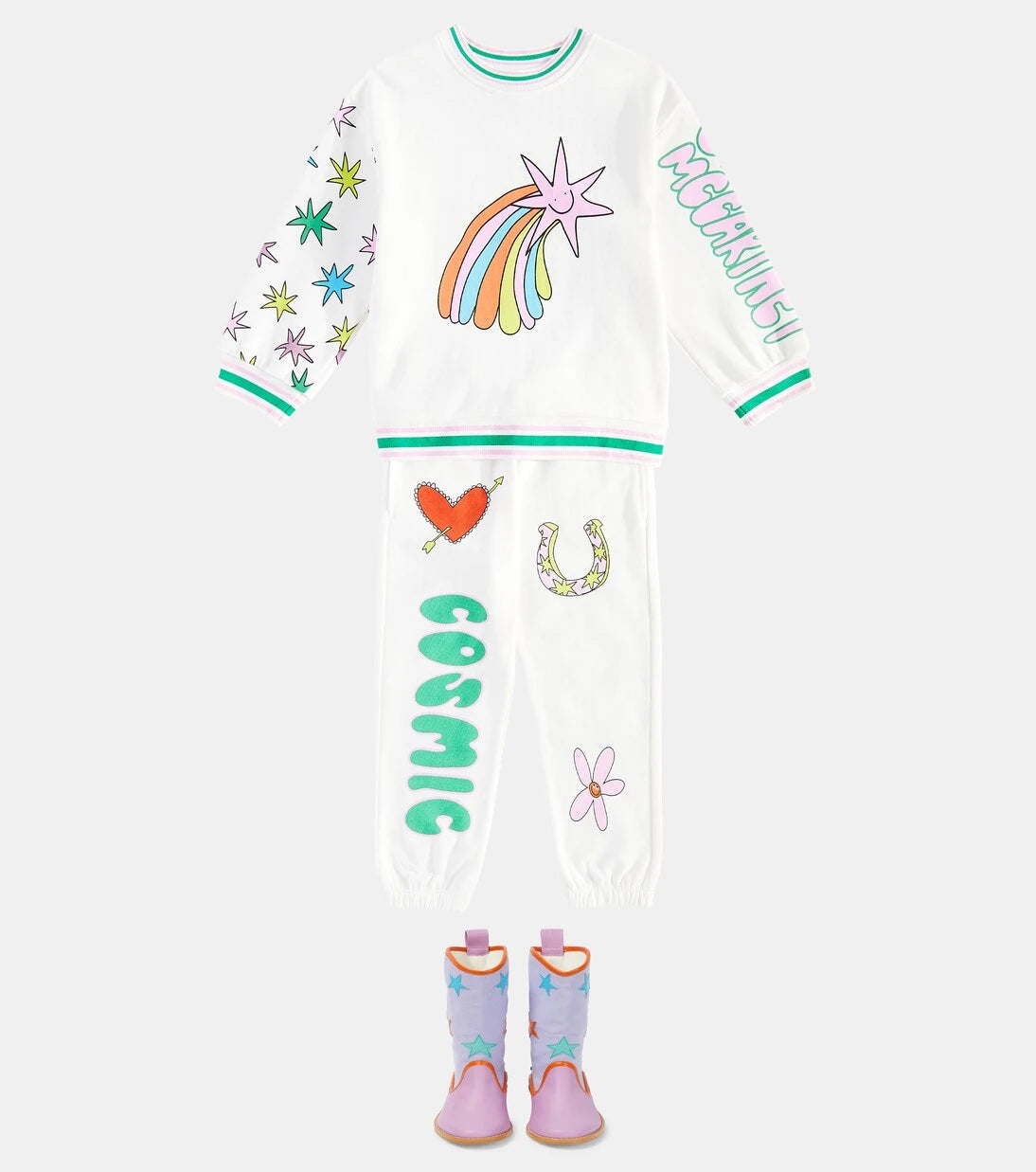 Stella McCartney Kids - سويت شيرت من القطن جيرسي المطبوع