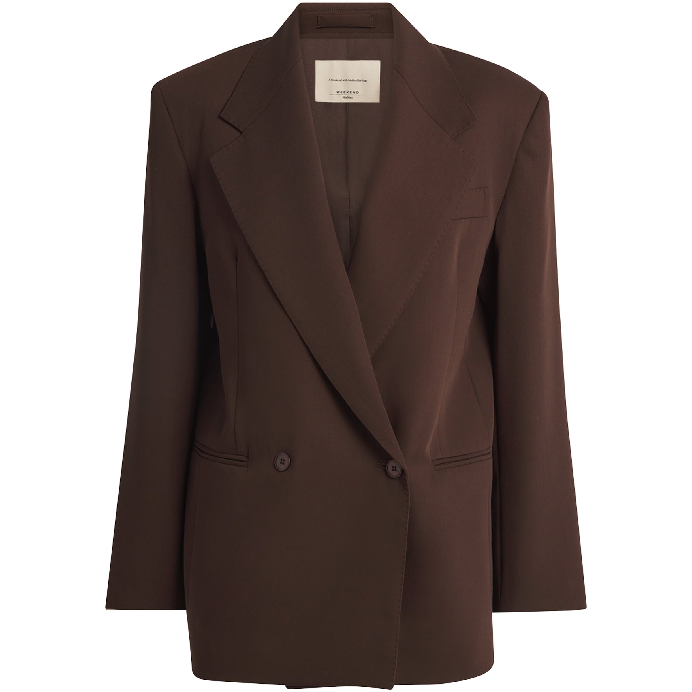 Weekend Max Mara Brown x Giuliva Heritage Virgin Wool Twill Blazer