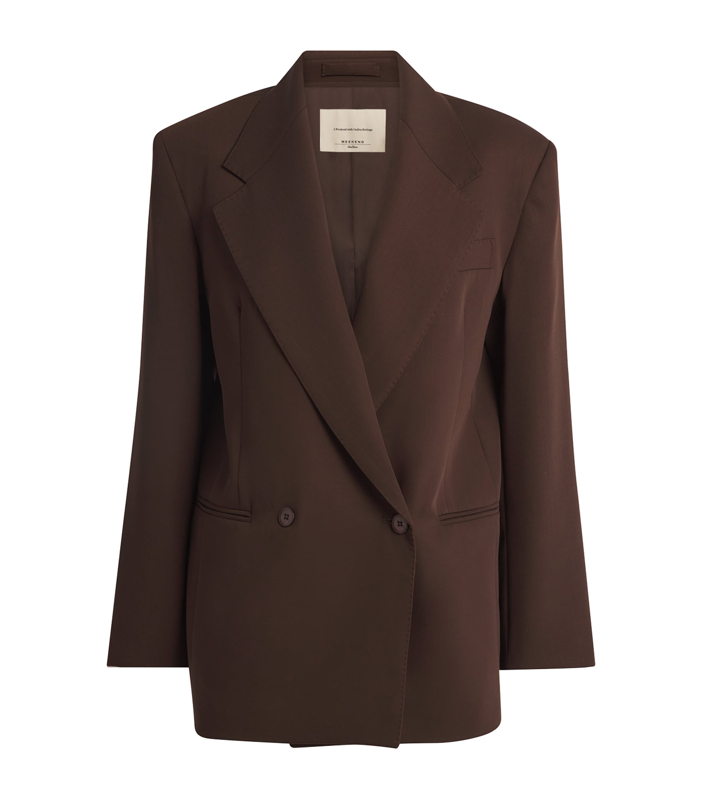 Weekend Max Mara Brown x Giuliva Heritage Virgin Wool Twill Blazer