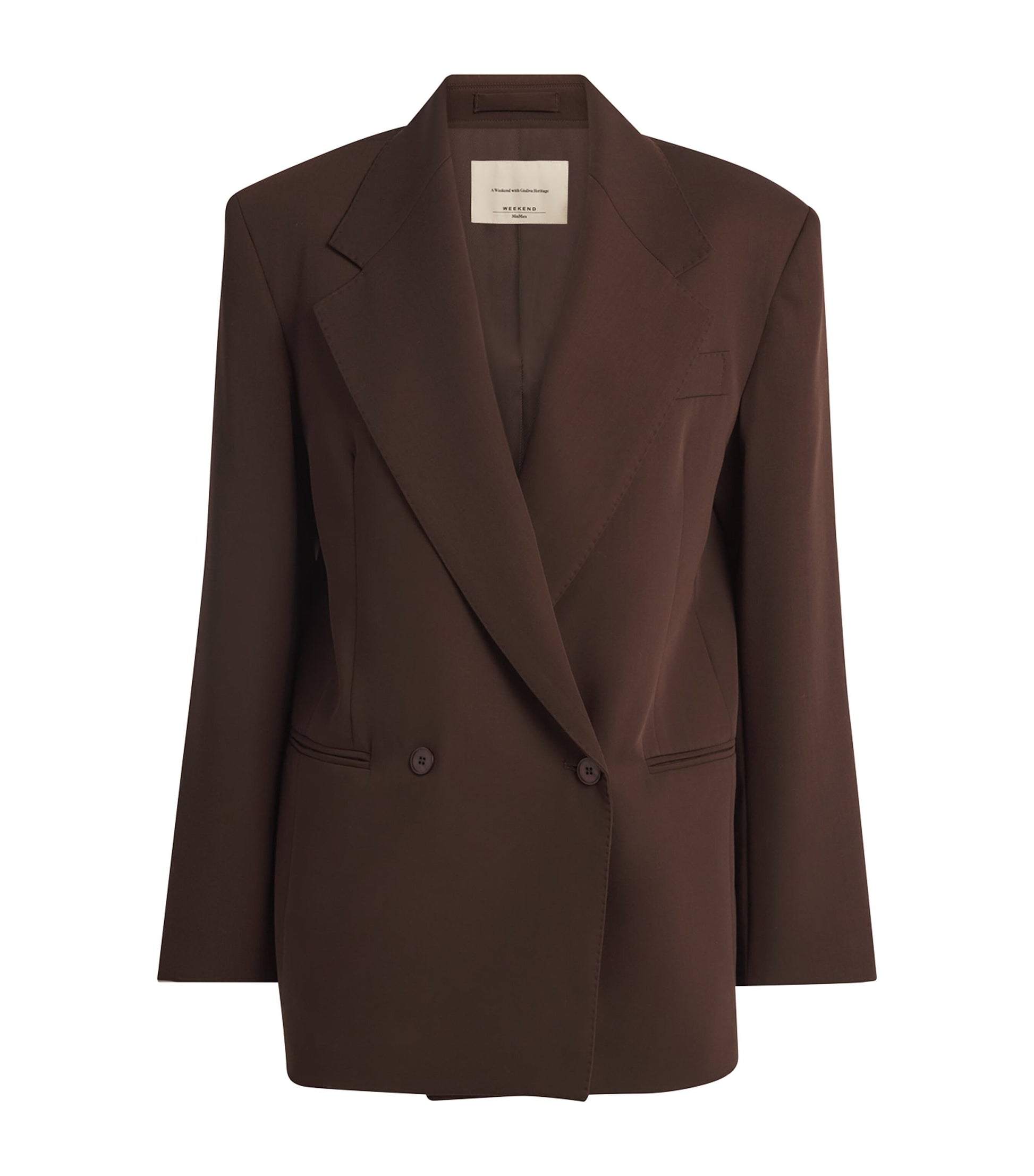 Weekend Max Mara Brown x Giuliva Heritage Virgin Wool Twill Blazer