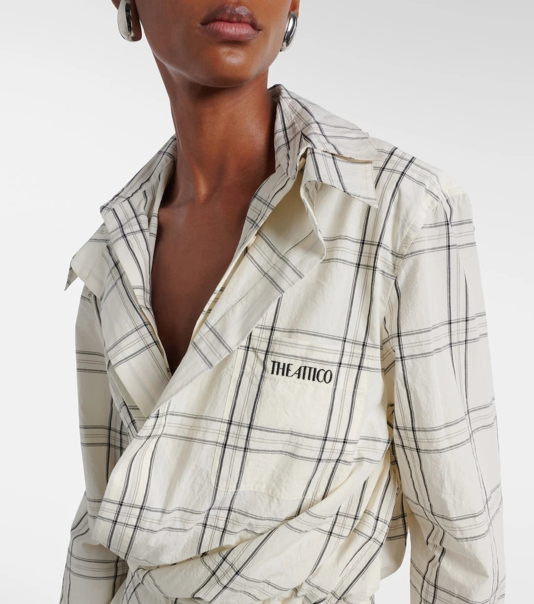 The Attico - Checked cotton minidress
