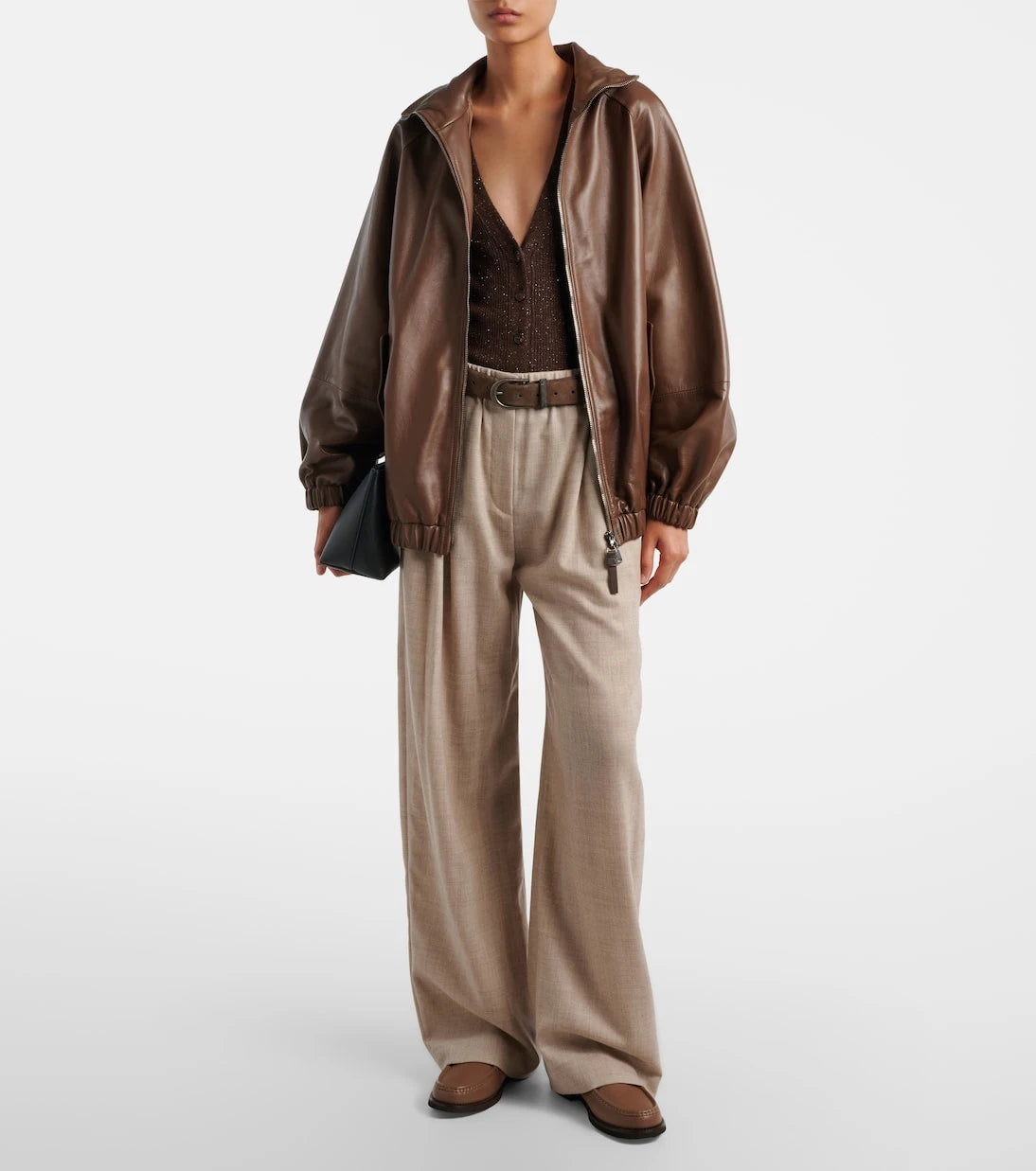 Brunello Cucinelli - Monili leather loafers