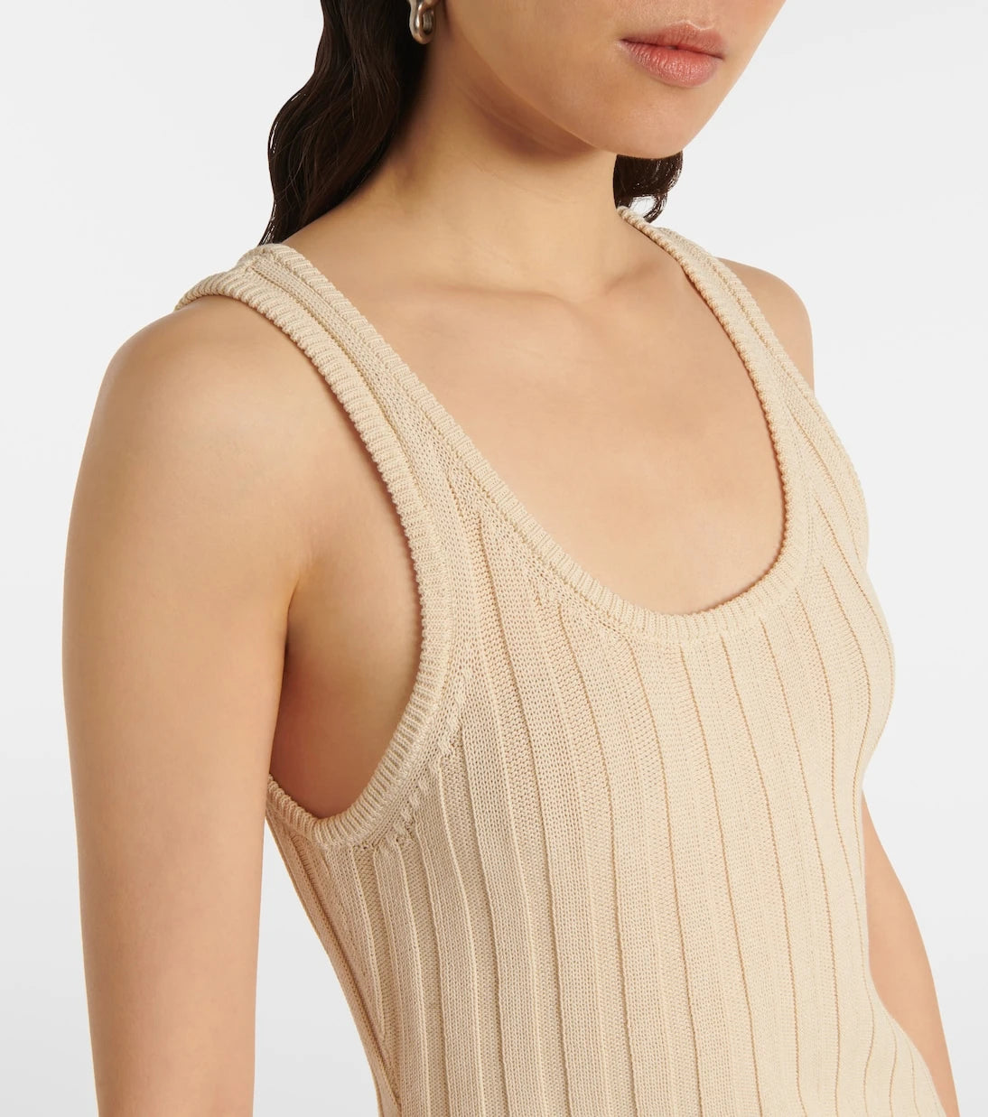 Acne Studios - Distressed ribbed-knit cotton-blend tank top