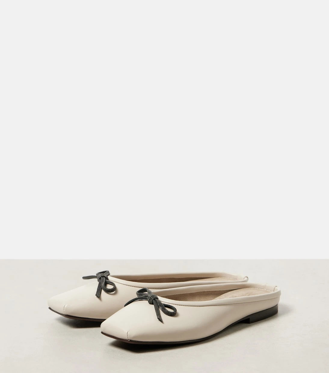 Brunello Cucinelli - Monili leather mules
