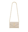 Saint Laurent White Monogram Matelassé Envelope Wallet Bag