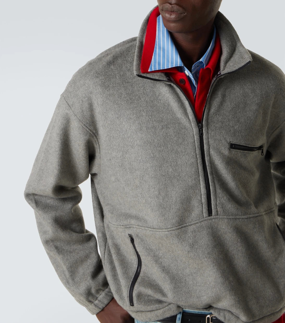 Auralee - Silk fleece half-zip sweatshirt