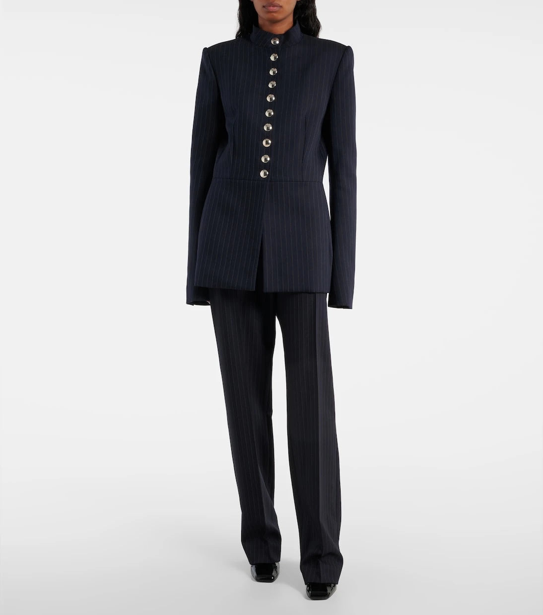 Khaite - Cambie chalkstripe high-rise straight pants