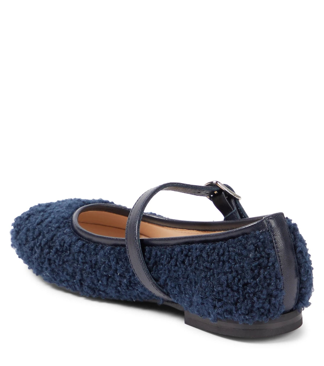 Il Gufo - Leather-trimmed faux shearling ballet flats