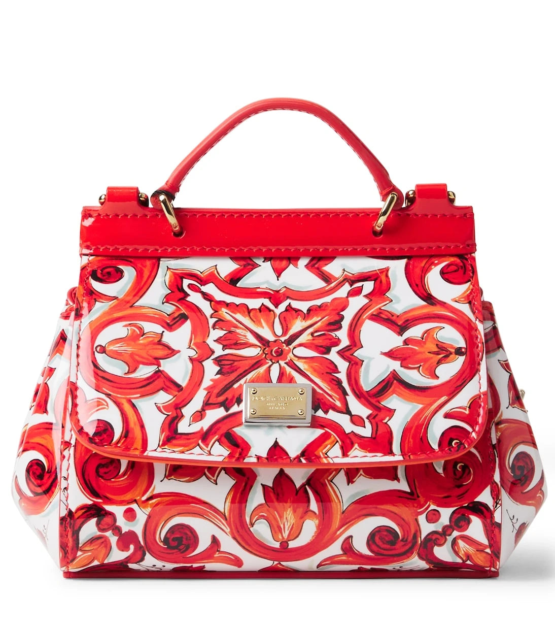 Dolce&Gabbana Kids - Sicily printed leather shoulder bag