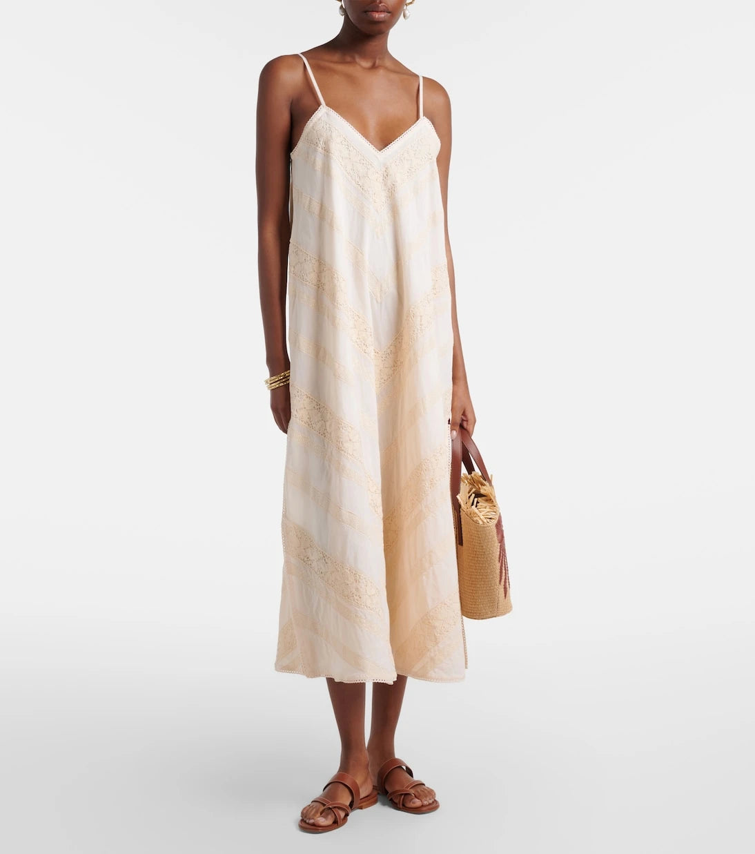 Juliet Dunn - Embroidered cotton midi dress