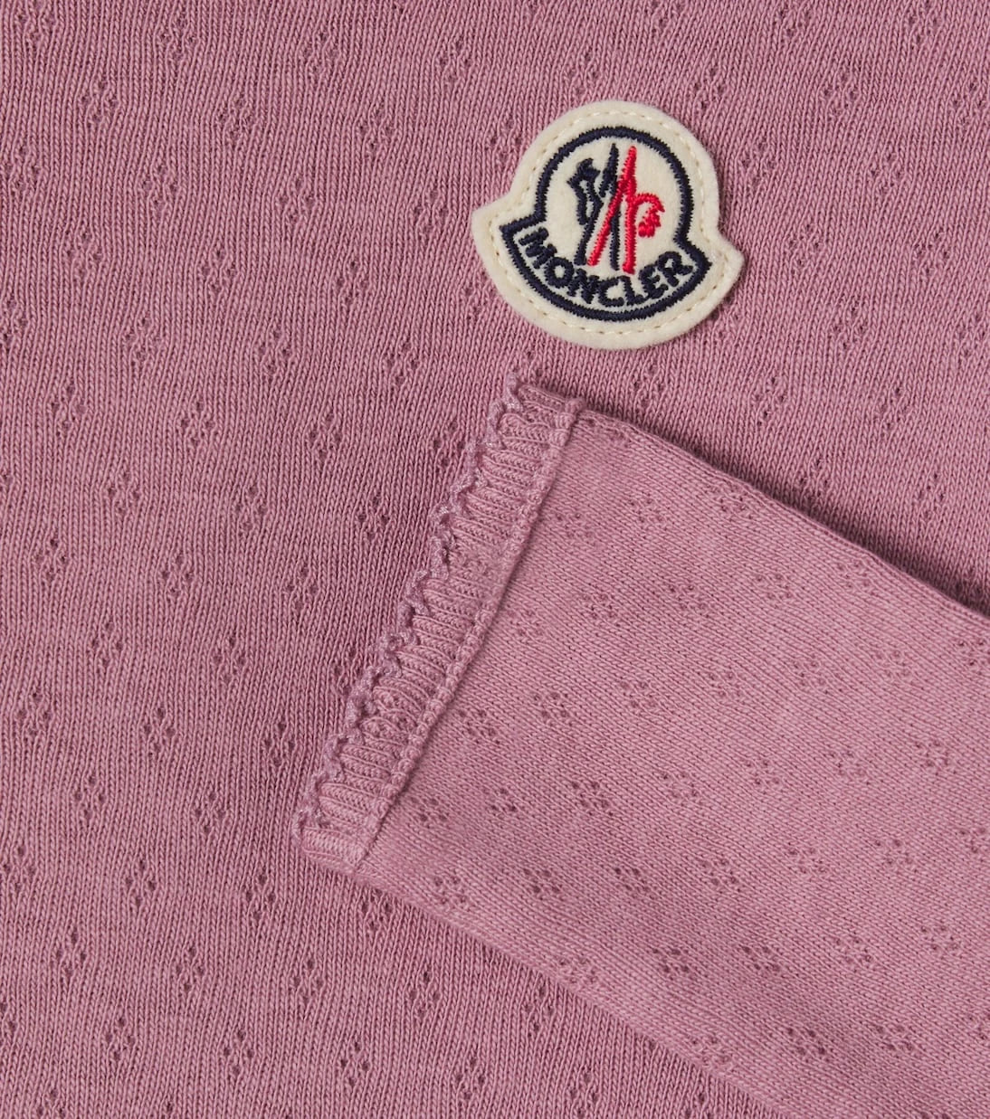 Moncler Enfant - Logo cotton pointelle dress