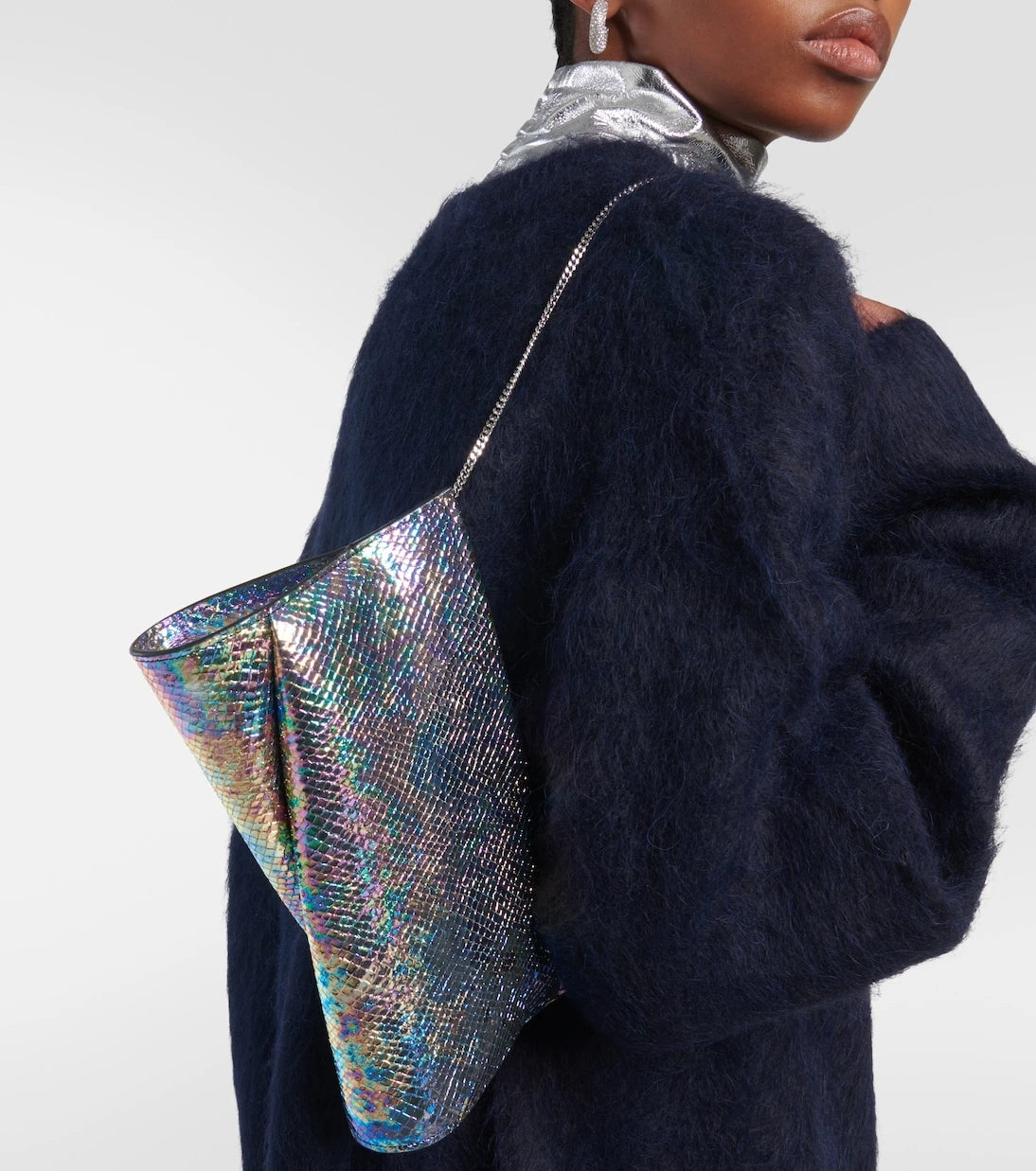 Christian Louboutin - Loubitwist snake-effect leather clutch