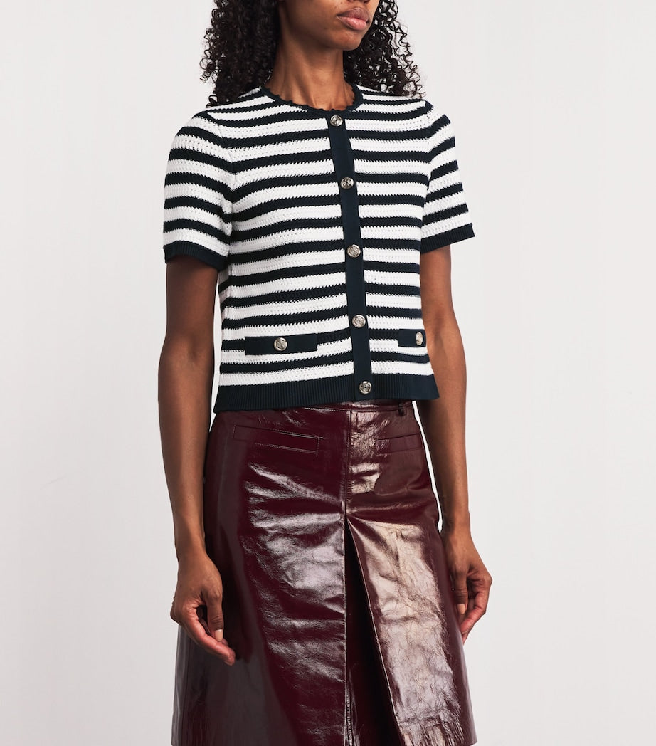Maje Multi Cropped Stripe Cardigan