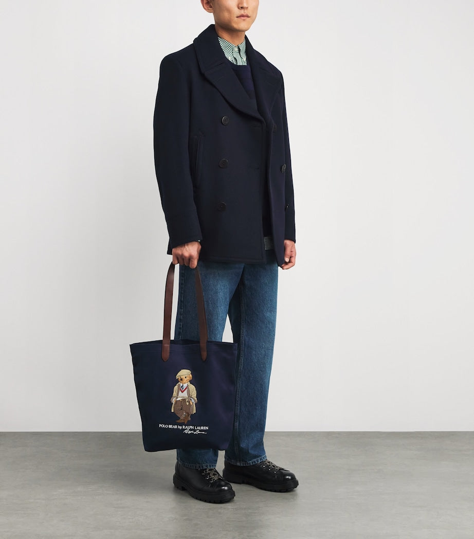 Wool-Blend Melton Peacoat NAVY