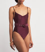 Simkhai Burgundy Underwired Belted Noa Swimsuit