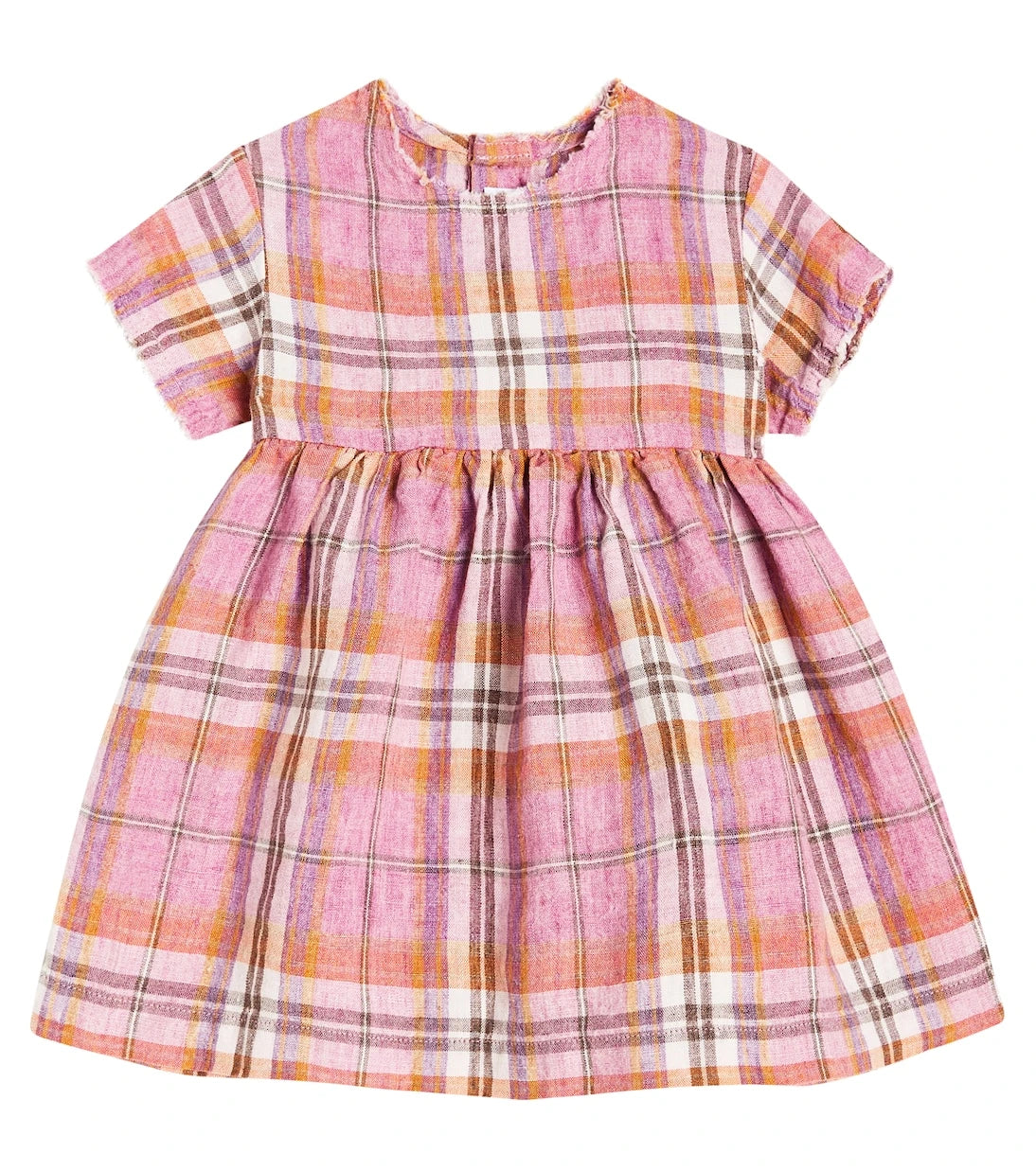 Il Gufo - Baby plaid linen dress